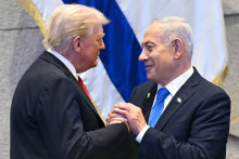 Donald Trump et Benjamin Netanyahu, à la Knesset.