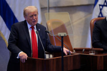 Donald Trump devant le parlement israélien le 13 octobre 2025