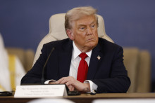 Donald Trump au sommet pour la paix à Gaza, en Égypte, le 13 octobre 2025.