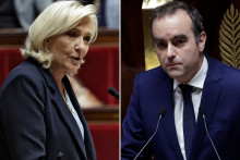 Marine Le Pen et Sébastien Lecornu, à l'Assemblée nationale