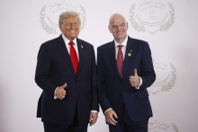 Donald Trump, le président des États-Unis, et Gianni Infantino, le patron de la Fifa, en octobre 2025.