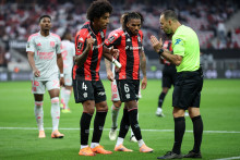 Jérôme Brisard, arbitre de la rencontre OGC Nice-Ol, samedi 18 octobre 2025.