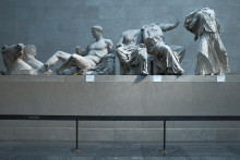 Une partie des sculptures appartenant au Parthénon d'Athènes exposée au British Museum.