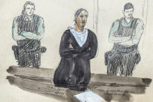 L'accusée, Dahbia Benkired, lors de son procès pour le viol et le meurtre, accompagnés d'actes de torture, de Lola,12 ans, en 2022, devant la cour d'assises de Paris.