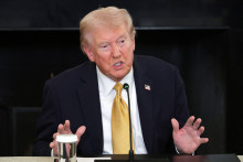 Donald Trump lors d'une conférence de presse à la Maison-Blanche le 23 octobre
