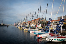 Les voiliers de la Transat Café L'Or dans le port du Havre, le 22 octobre 2025