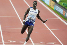 Mouhamadou Fall lors des Championnats du monde d'athlétisme 2023