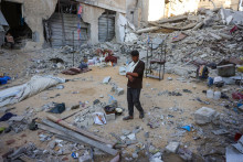 Des destructions à Gaza après des frappes israéliennes le 28 octobre