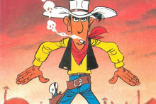 Lucky Luke, sur la couverture de "Daisy Town"