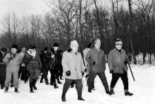 Nicolae Ceausescu durant une partie de chasse