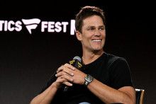 Tom Brady s'exprime lors du "Fanatics Fest NYC 2025", le 21 juin 2025, à New York.