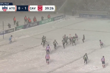 La finale de Première Ligue canadienne entre l'Atlético Ottawa et le Cavalry FC, le 9 novembre 2025.