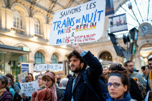 Une manifestation contre l'arrêt des lignes de nuit Paris-Vienne et Paris-Berlin, à gare de l'Est, le 26 septembre 2025