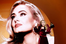Adele reçoit le prix de la meilleure performance pop solo pour "Easy On Me" sur scène lors de la 65e cérémonie des Grammy Awards à la Crypto.com Arena, le 5 février 2023 à Los Angeles, en Californie.