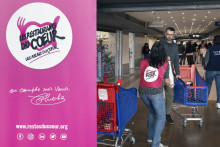 Une campagne des Restos du Cœur dans un supermarché de Poitiers en mars 2025.