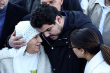 Amine Kessaci et sa mère, le 22 novembre à Marseille