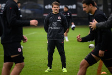 Antoine Dupont à l'entraînement avec le Stade toulousain, le 24 novembre 2025.