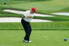 Donald Trump sur son golf dans le New Jersey, en août 2023.