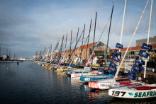 Les voiliers de la Transat Café L'Or dans le port du Havre, le 22 octobre 2025
