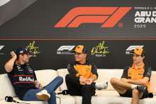 Max Verstappen, Lando Norris et Oscar Piastri le 4 décembre à Abu Dhabi