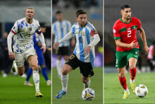Erling Haaland (Norvège), Lionel Messi (Argentine) et Achraf Hakimi (Maroc)
