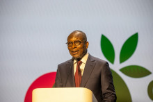 Le président du Bénin Patrice Talon, lors de la Conférence internationale sur la nutrition (ICN 2025) à l'hôtel Sofitel de Cotonou, le 27 septembre 2025.