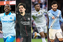 Igor Paixão (OM), Vitinha (PSG), Kylian Mbappé (Real Madrid) et Rayan Cherki (Manchester City).