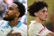 Pierre-Emerick Aubameyang (OM) et Maghnès Akliouche (Monaco)