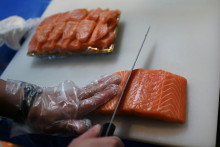 Du saumon découpés (image d'illustratin)