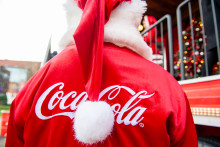 Un père Noël du Coca-Cola Christmas Truck tour, en 2018