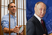 Laurent Vinatier, en détention en Russie et Vladimir Poutine (image d'illustration)