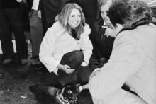 Brigitte Bardot en 1976 à Fécamp pour protester contre la chasse aux phoques