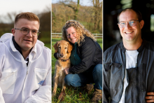 Vicent, Karène, Benoît, participants de la 21e saison dans "L'Amour est dans le pré"