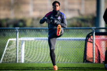 Le Brésilien Endrick à l'entraînement avec l'OL, le 2 janvier 2026.