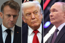 Emmanuel Macron, Donald Trump et Vladimir Poutine