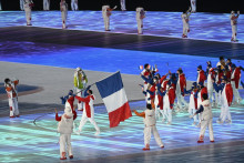La délégation française lors de la cérémonie d'ouverture des JO de Pékin, le 4 février 2022.