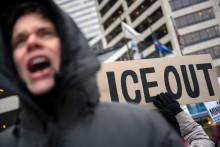 Manifestations à Minneapolis contre ICE, le service de l'immigration et des douanes, le 20 janvier 2026