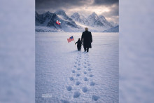 Une image générée par IA de Trump et d'un manchot, publiée le 23 janvier 2026 par la Maison Blanche.