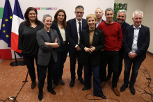 Les membres de la gauche unitaire après une conférence de presse à Tours, le 24 janvier 2026