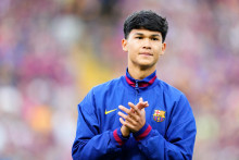 Dro Fernandez lors de son premier match chez les professionnels avec le Barça, le 28 septembre 2025