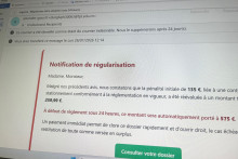 Un mail frauduleux invitant à régler une amende impayée reçu le 19 janvier 2026.