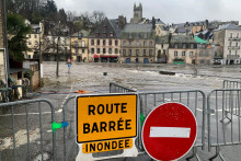 Quimperlé (Finistère) après la crue de la Laïta, le 24 janvier 2026.