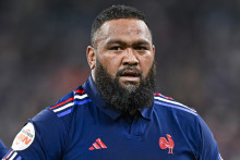 Uini Atonio avec le XV de France lors du match contre l'Ecosse aux Six nations, le 15 mars 2025.