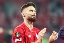 Olivier Giroud avec Lille en Ligue Europa contre Fribourg, le 29 janvier 2026.