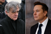 Le dessinateur Riss (Charlie Hebdo) et Elon Musk