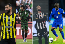 (De gauche à droite) Karim Benzema, Ademola Lookman, Himad Abdelli et N'Golo Kanté.