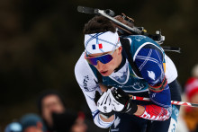 Éric Perrot à Anterselva le 10 février 2026 lors des JO