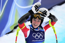Romane Miradoli à Cortina d’Ampezzo le 12 février 2026