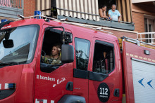 Un pompier près de Barcelone, en Espagne, le 21 juillet 2025