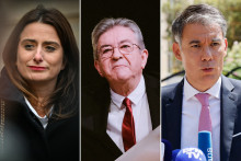 Marine Tondelier, Jean-Luc Mélenchon et Olivier Faure